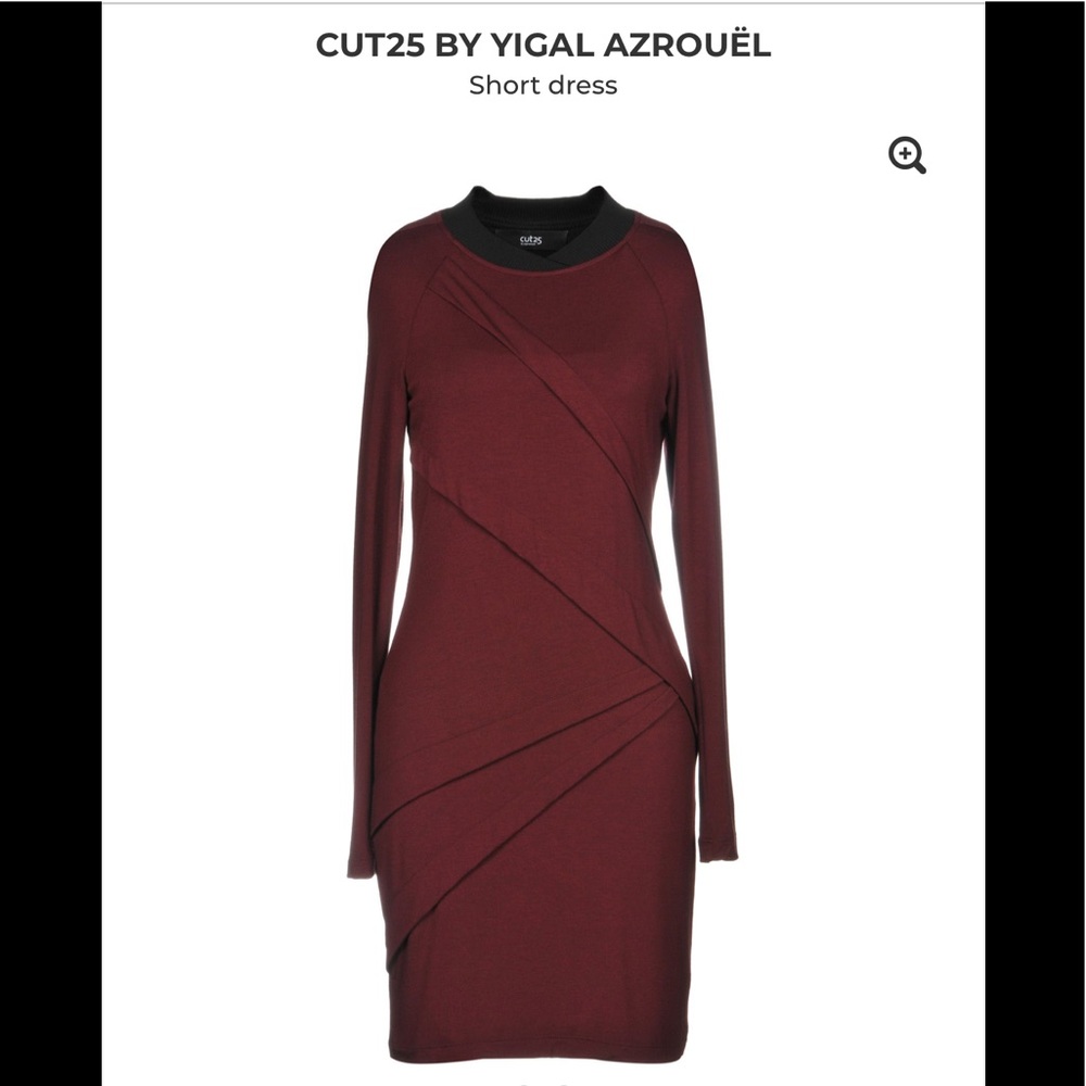 Cut25 by Yigal Azrouel maroon knit dress size XS - Picture 2 of 5